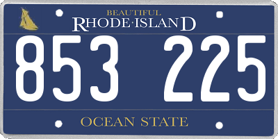 RI license plate 853225