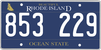 RI license plate 853229