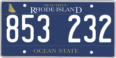 RI license plate 853232