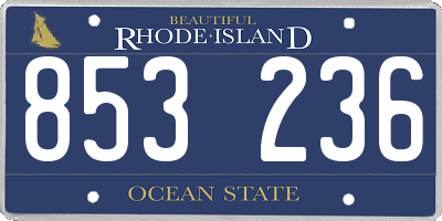 RI license plate 853236