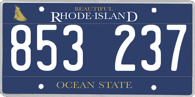 RI license plate 853237