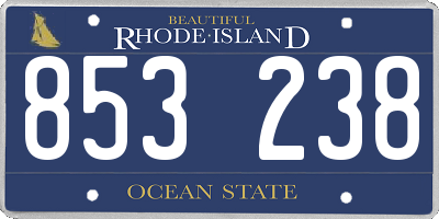 RI license plate 853238