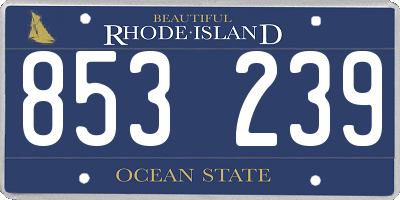 RI license plate 853239