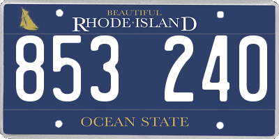RI license plate 853240