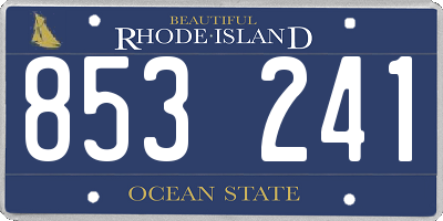 RI license plate 853241