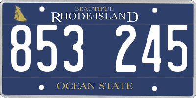 RI license plate 853245