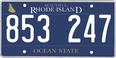 RI license plate 853247