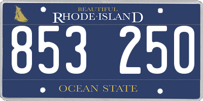 RI license plate 853250