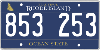 RI license plate 853253