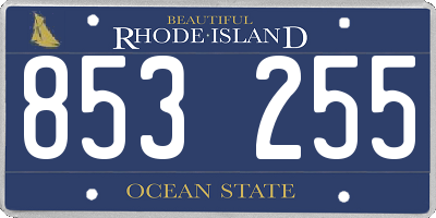 RI license plate 853255