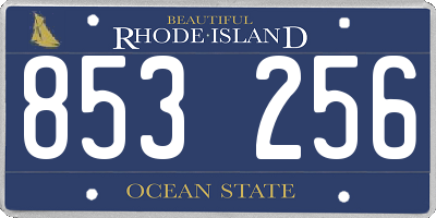 RI license plate 853256