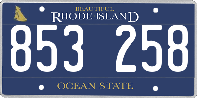 RI license plate 853258