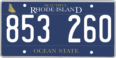 RI license plate 853260