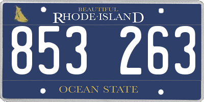 RI license plate 853263