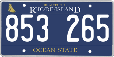 RI license plate 853265