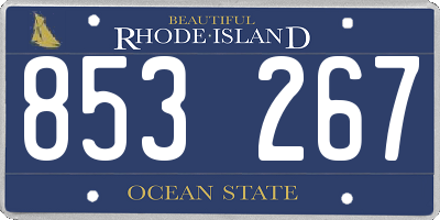 RI license plate 853267
