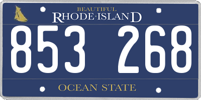 RI license plate 853268
