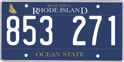 RI license plate 853271