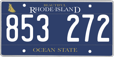 RI license plate 853272