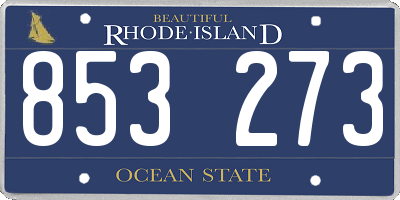 RI license plate 853273