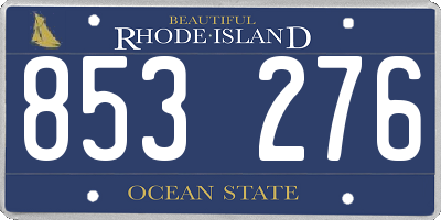RI license plate 853276