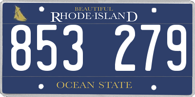 RI license plate 853279