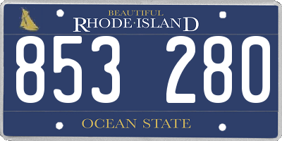 RI license plate 853280