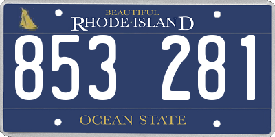 RI license plate 853281