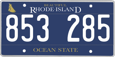 RI license plate 853285