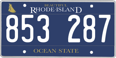 RI license plate 853287