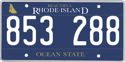 RI license plate 853288