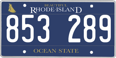 RI license plate 853289