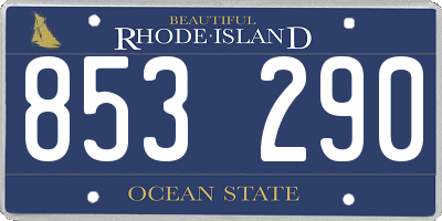 RI license plate 853290