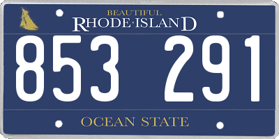 RI license plate 853291