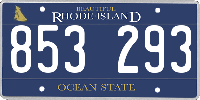 RI license plate 853293