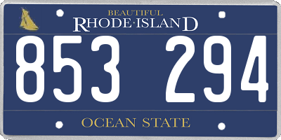 RI license plate 853294