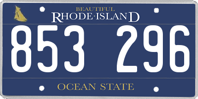 RI license plate 853296