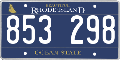 RI license plate 853298