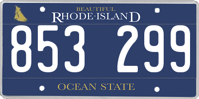 RI license plate 853299