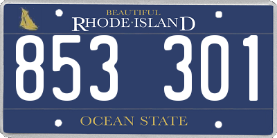 RI license plate 853301