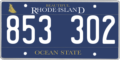 RI license plate 853302