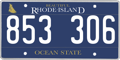 RI license plate 853306