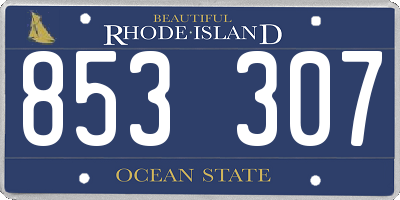 RI license plate 853307