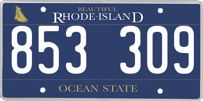 RI license plate 853309