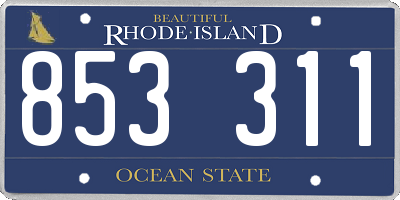 RI license plate 853311