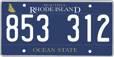 RI license plate 853312
