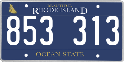 RI license plate 853313