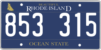 RI license plate 853315