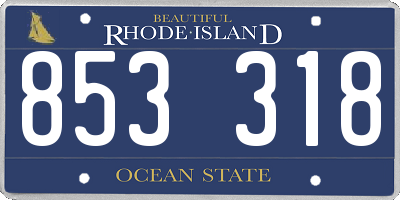 RI license plate 853318