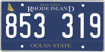 RI license plate 853319